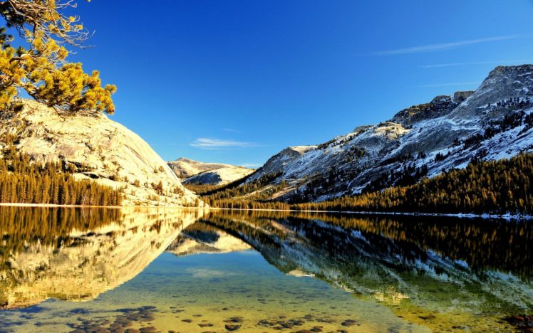 snow, Nature, Landscapes, Lakes, Reflection, Water, Trees, Forest, Woods, Mountains, Sky HD Wallpaper Desktop Background