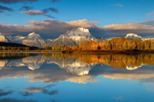 lake, Mountains, Reflection, Grand, Teton, National, Park, Autumn