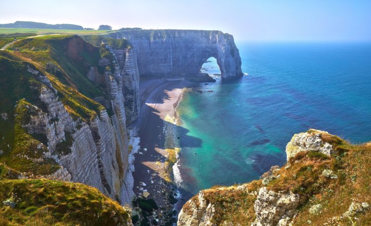 normandy, Sea, Rock, Arch, Landscape HD Wallpaper Desktop Background
