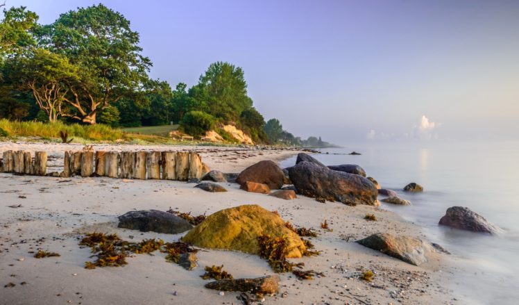 germany, Coast, Stones, Fog, Sand, Nature, Beach HD Wallpaper Desktop Background
