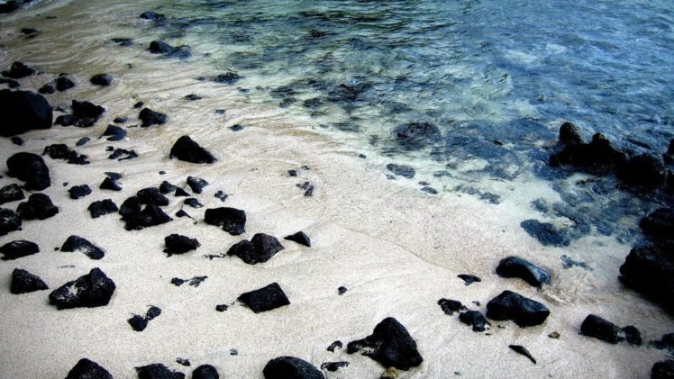 rocks, Sea, Sand, Beach, Ocean HD Wallpaper Desktop Background