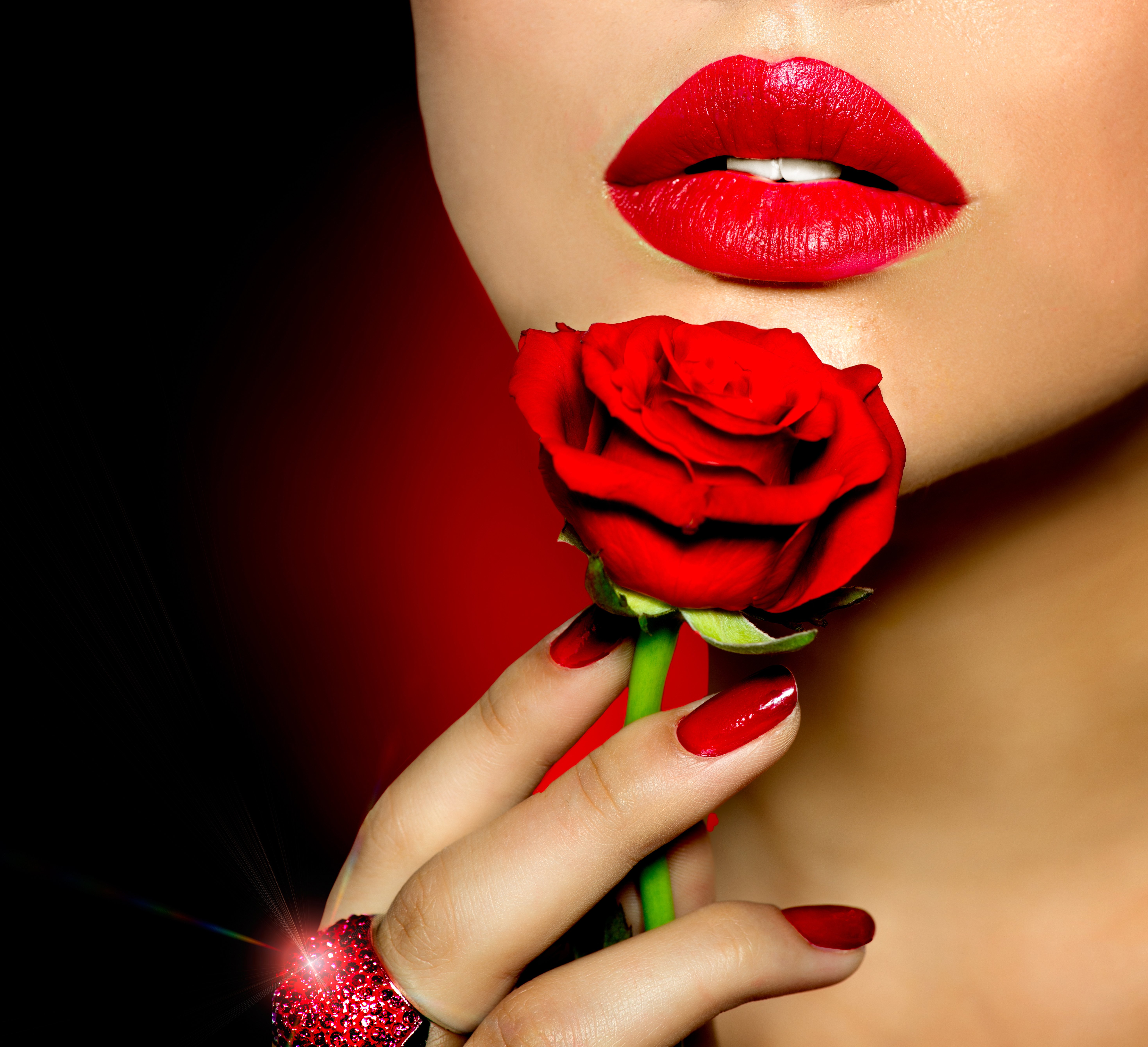spettacular, Lips, Rose, One, Beauty, Lovely, Passion, Red, Lips, Nail, Love, Women, Red, Roses Wallpaper