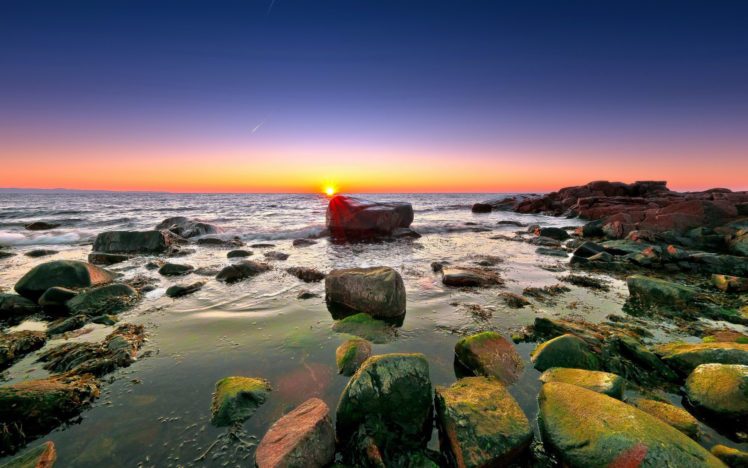 ocean, Sea, Sky, Sunset HD Wallpaper Desktop Background
