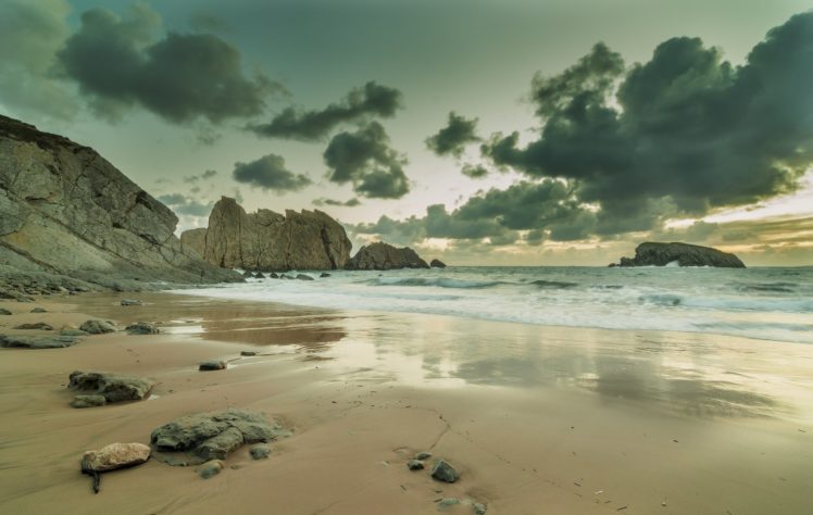 landscape, Beach, Clouds, Nature, Sky HD Wallpaper Desktop Background