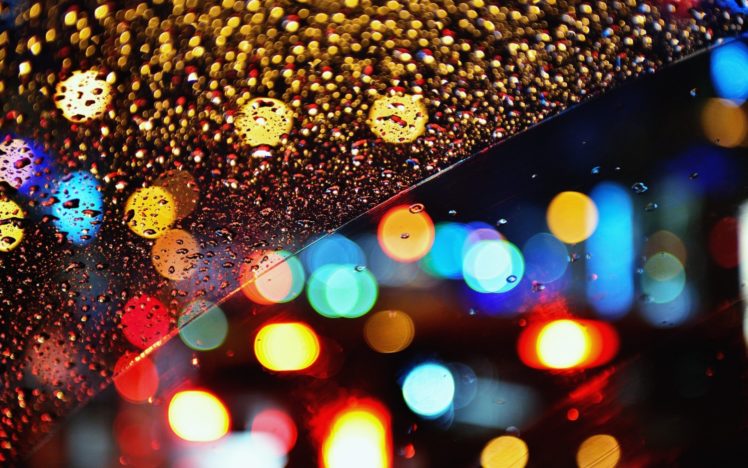 glass, Rain, Drops, Bokeh, Lights, Night, Color, Window HD Wallpaper Desktop Background