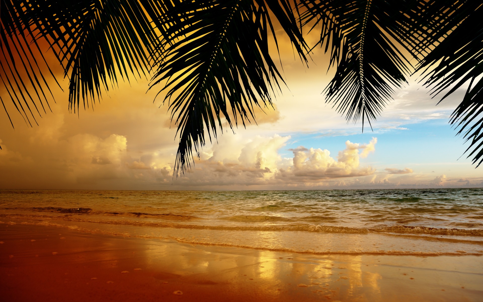 nature, Landscape, Sky, Clouds, Sunset, Sand, Beach, Reflection, Ocean