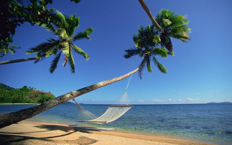 landscapes, Nature, Fiji, Hammock, Sea HD Wallpaper Desktop Background