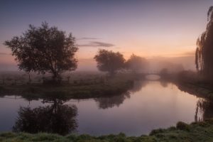 landscapes, Nature, Trees, Dawn, Fog, Mist, United, Kingdom, Hdr, Photography, Rivers, Reflections
