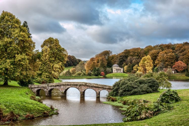 stourhead, Wiltshire, England, Stourhead, Lake, Autumn, Landscape HD Wallpaper Desktop Background