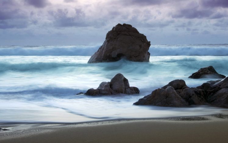 ocean, Rocks, Shore HD Wallpaper Desktop Background