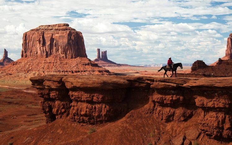clouds, Nature, Animals, Rocks, Horses, Utah, Monument, Valley, Navajo, Blue, Skies HD Wallpaper Desktop Background