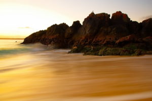 rocks, Beaches, Sand, Waves, Exposure, Ocean, Sea, Seagull, Birds, Sky, Sunset, Sunrise