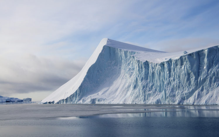 ice, Coast, Shore, Iceberg, Sky, Clouds, Ocean, Sea, Landscapes HD Wallpaper Desktop Background