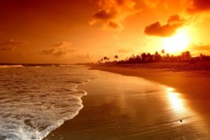 sunset, Sunlight, Sun, Landscapes, Beaches, Nature, Sea