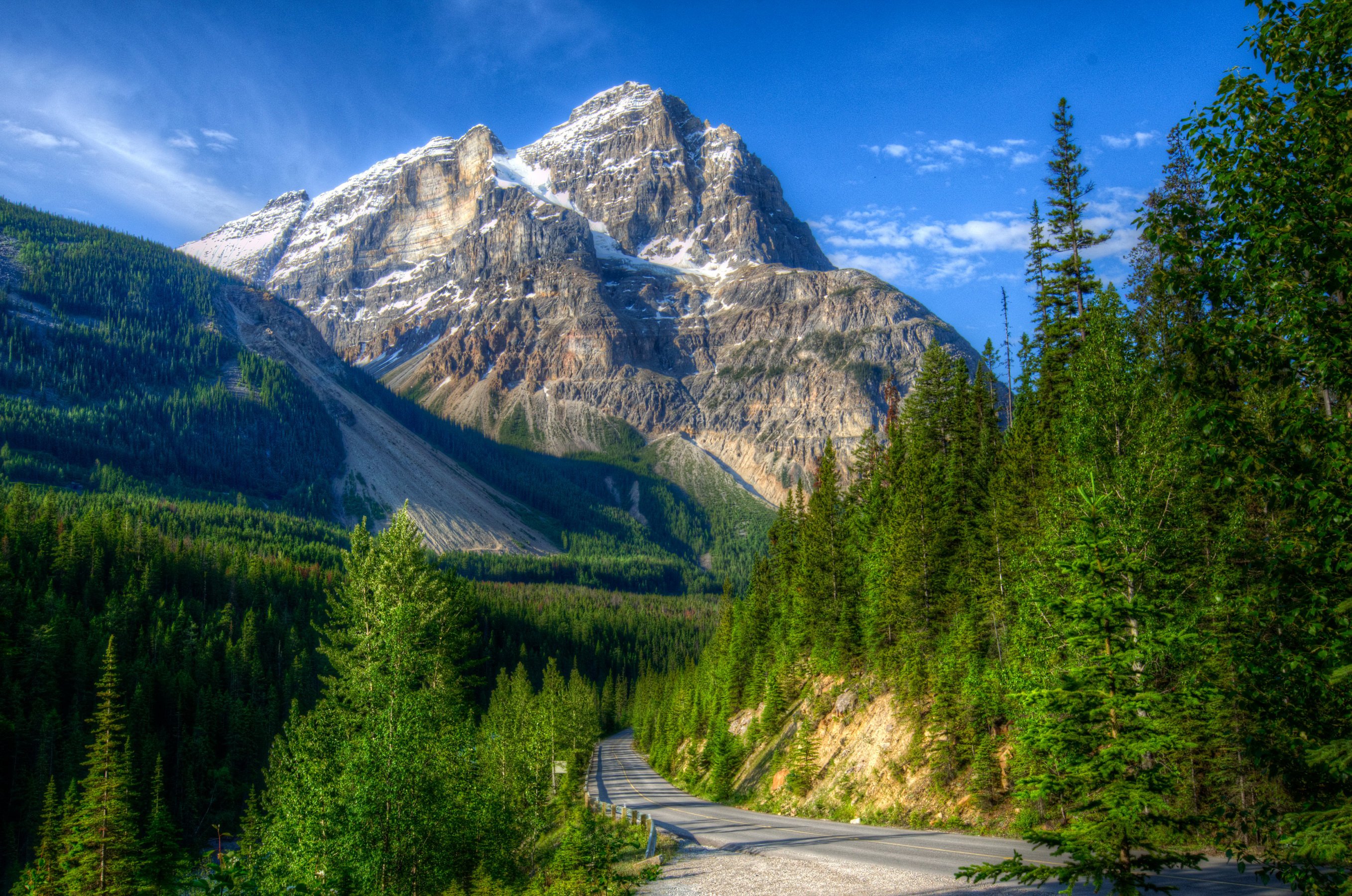 canada, Park, Mountains, Scenery, Forest, Road, Yoho, Hdr, Nature Wallpaper