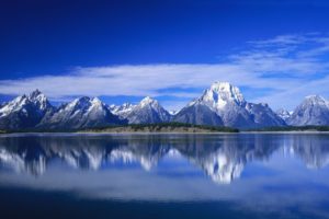 panorama, Dual, Monitor, Blue, Sky, Panorama, Dual, Monitor, Mountain, Forest, Lake, Reflection, In, Mirror
