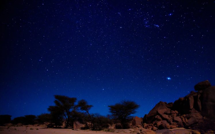 algeria, Tassili, Night, Stars, Desert HD Wallpaper Desktop Background