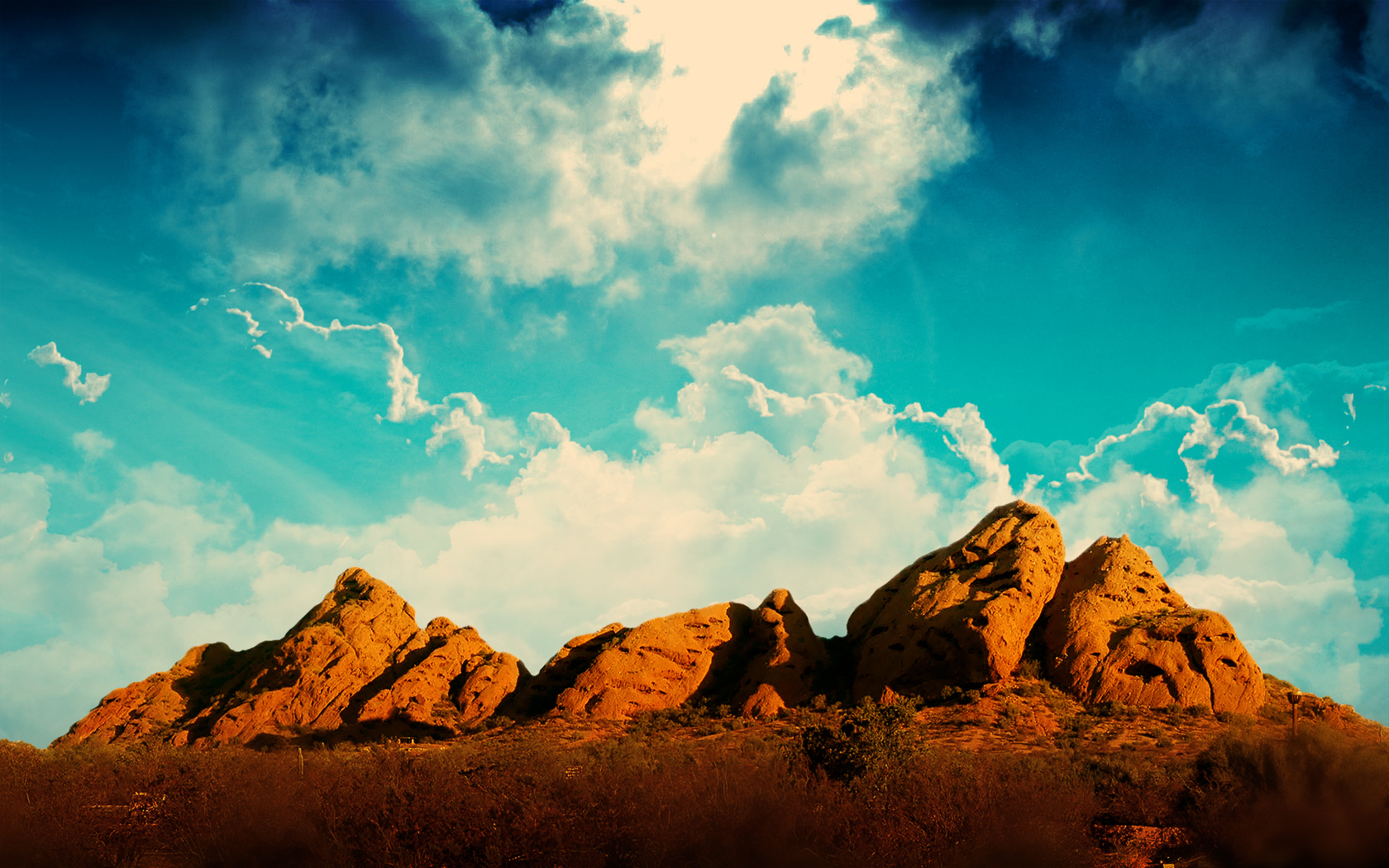 clouds, Landscapes, Desert Wallpaper