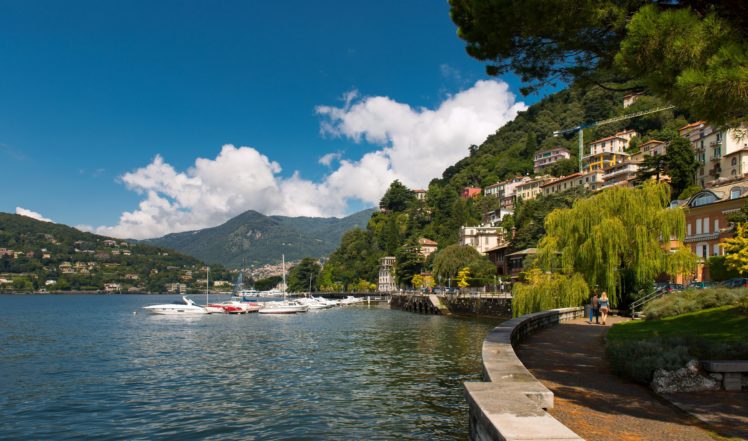 lake, Como, Como, Lombardy, Italy, Lake, Como, Promenade, Marina, Boat, Landscape, Lake HD Wallpaper Desktop Background
