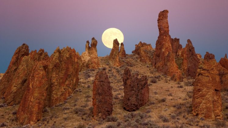 landscapes, Desert, Moon HD Wallpaper Desktop Background