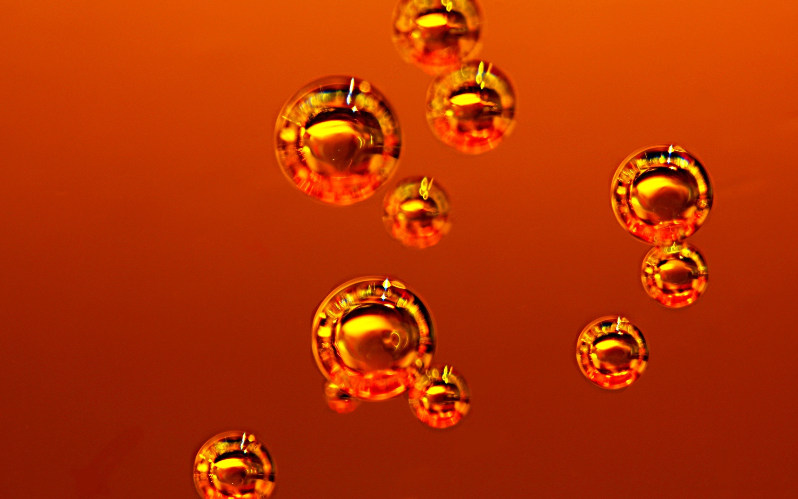 abstract, Orange, Bubbles, Drinks Wallpaper