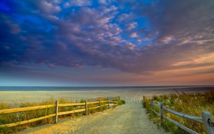 sunset, Sea, Beach, Landscape HD Wallpaper Desktop Background