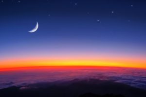 sunrise, Moon, Sky, Clouds, Landscapes, Nature, Earth, Orange, Stars, Morning, Daybreak