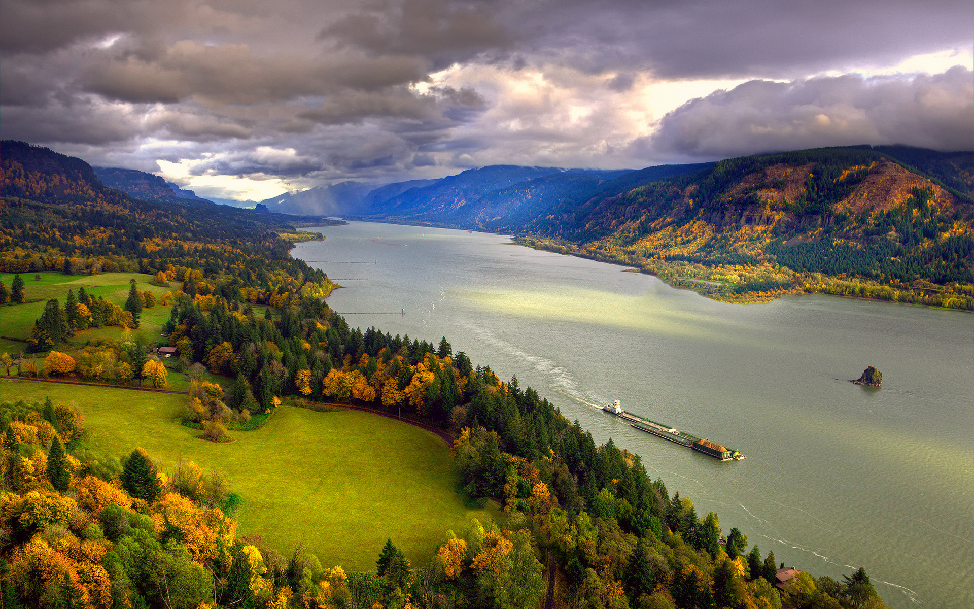 north, America, River, Columbia, Fall, November, Sky, Clouds, Coast, Autumn Wallpaper