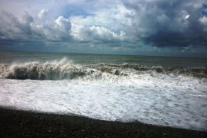 black, Sea, Storm, Clouds, Beach, Waves, Ocean
