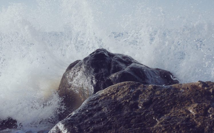 sea, Wave, Rock, Beach, Nature HD Wallpaper Desktop Background