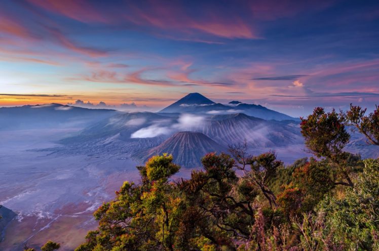 sunrise, Landscape, Indonesia, Stratovolcano, Java, Mount, Bromo, Volcano HD Wallpaper Desktop Background