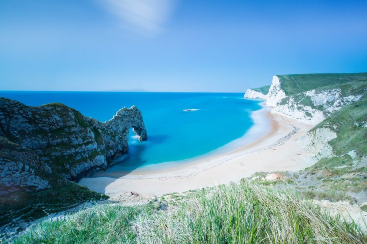 durdle, Door, England, Seascape, Cliff, Coast, Shore, Sea, Dorset, Beach, Ocean HD Wallpaper Desktop Background