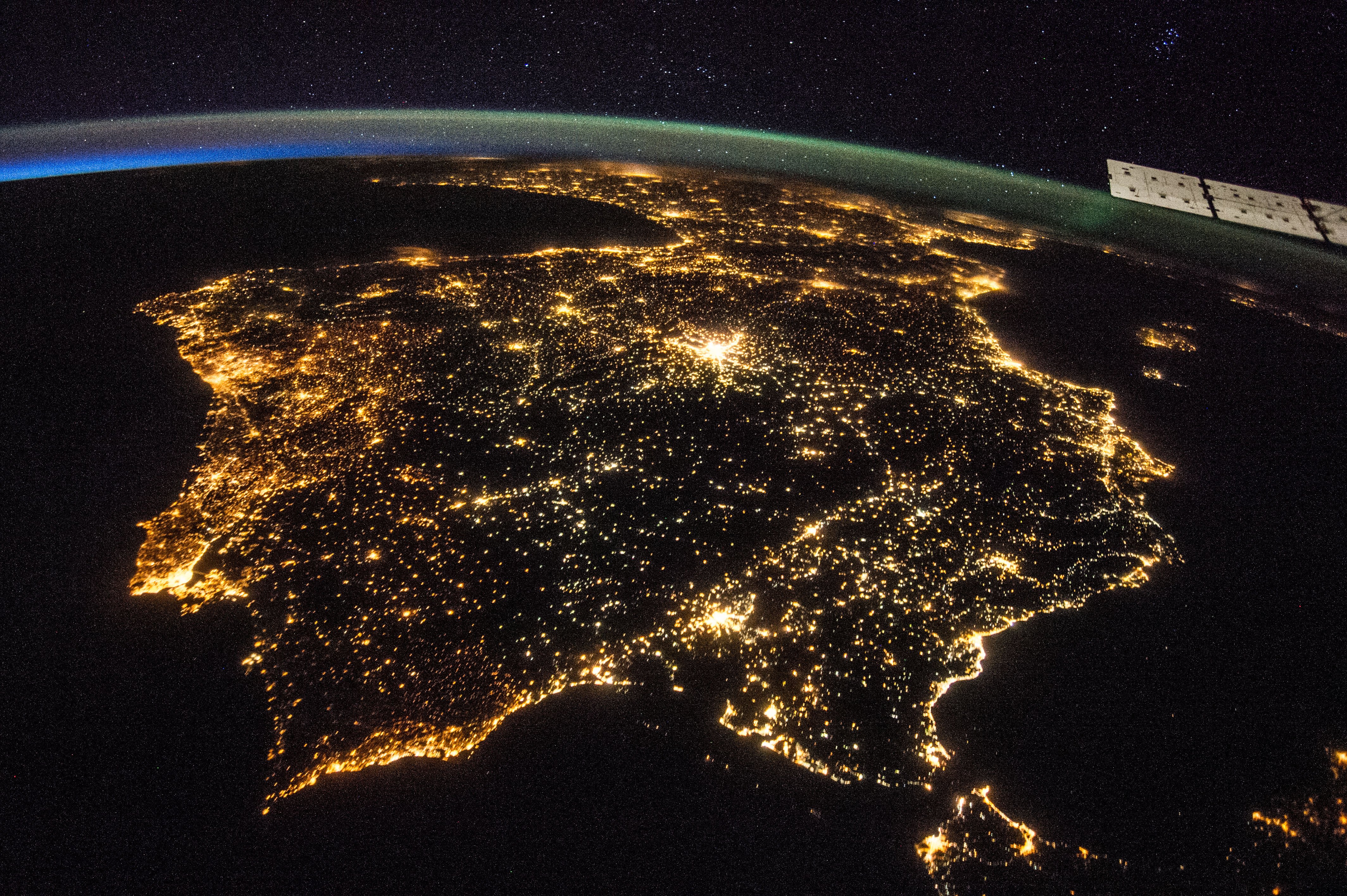 spain, Iberian, Peninsula, Night, Nasa, Strait, Of, Gibraltar, Andorra, Portugal, Space, Earth, Night, Lights Wallpaper