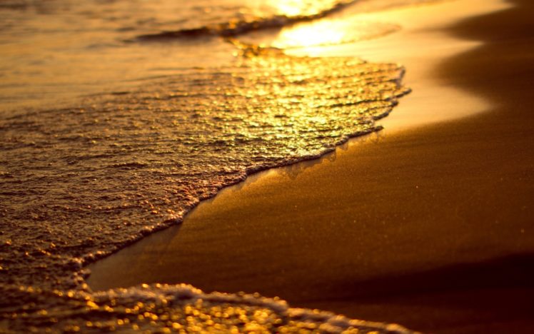 beach, Sand, Sunset, Sunrise, Reflection, Sea, Ocean HD Wallpaper Desktop Background