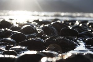 rocks, Stones, Sunlight, Wet, Ocean, Reflection