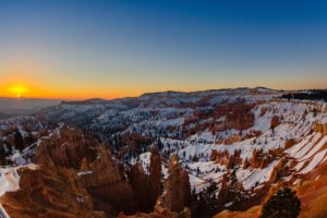 bryce, Canyon, Utah, Mountains, Rocks, Landscape, Sunset, Winter