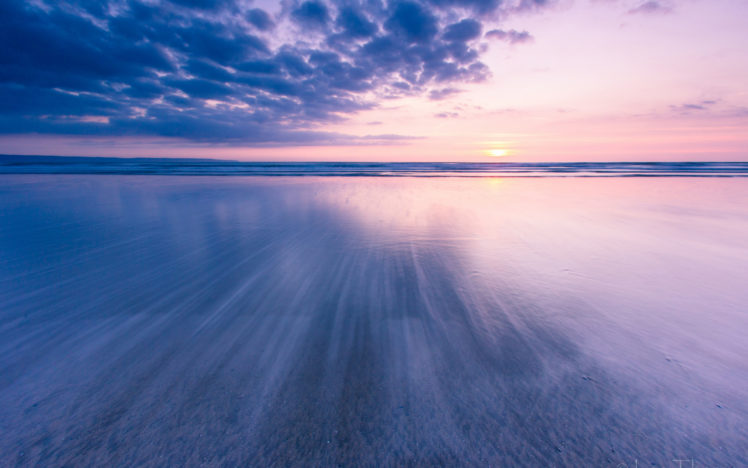 beach, Ocean, Sunset, Clouds HD Wallpaper Desktop Background