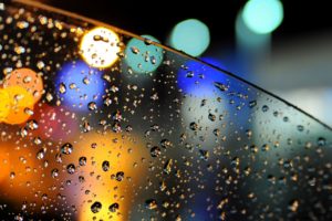 bokeh, Lights, Glass, Car, Drops, Water, Rain