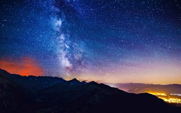 sunset, Mountains, Landscapes, Nature, Night, Stars, Galaxies, Hills, Milky,  Way, Hdr, Photography Wallpapers HD / Desktop and Mobile Backgrounds