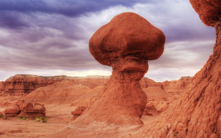 mushroom, Stone, In, The, Desert HD Wallpaper Desktop Background