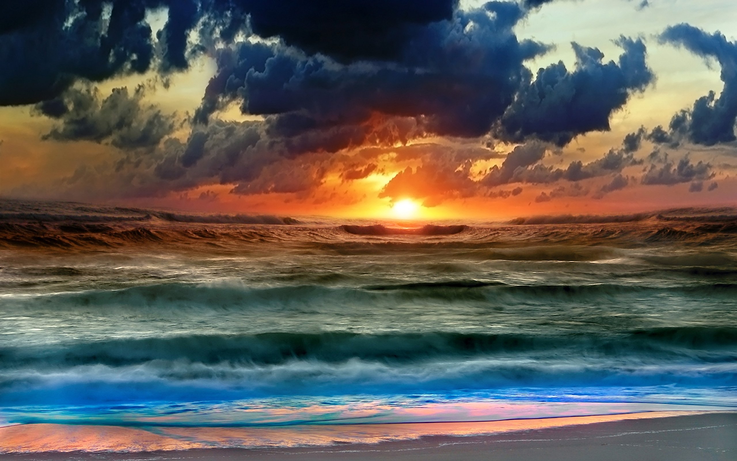 storm, Weather, Rain, Sky, Clouds, Nature, Sea, Ocean, Waves, Beach, Sunset, Sunrise Wallpaper