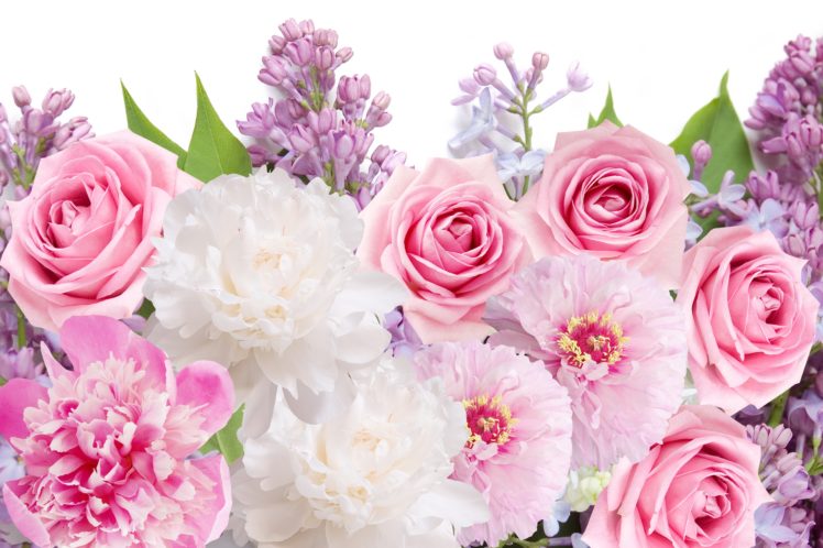 flowers, Peonies, Roses, Lilacs, Flowers, Peonies, Roses, Lilacs HD Wallpaper Desktop Background