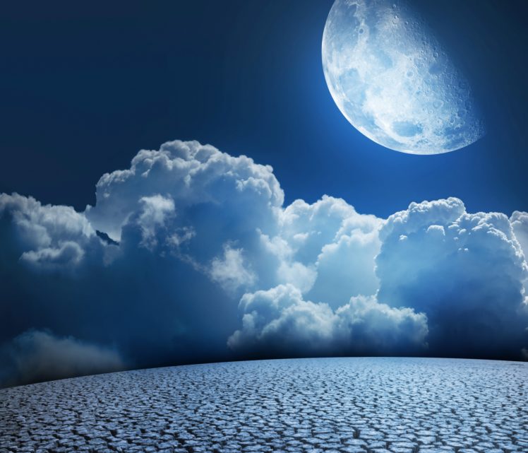 sky, Moon, Clouds HD Wallpaper Desktop Background