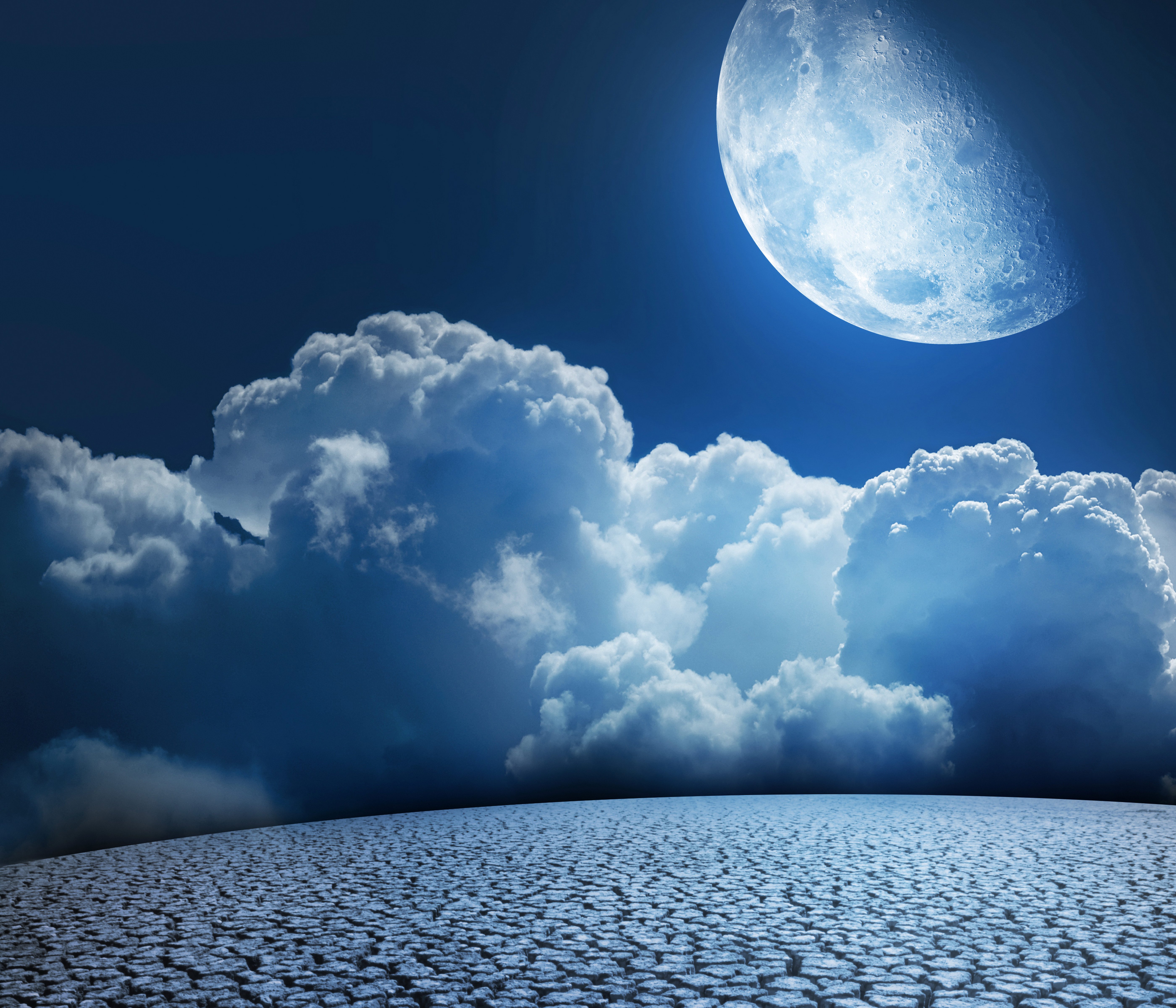 sky, Moon, Clouds Wallpaper