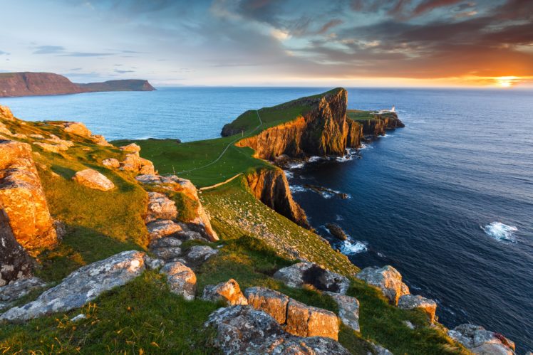 scotland, Lake, Coast, Scenery, Stones, Sea, Sky, Milovaig, Nature HD Wallpaper Desktop Background