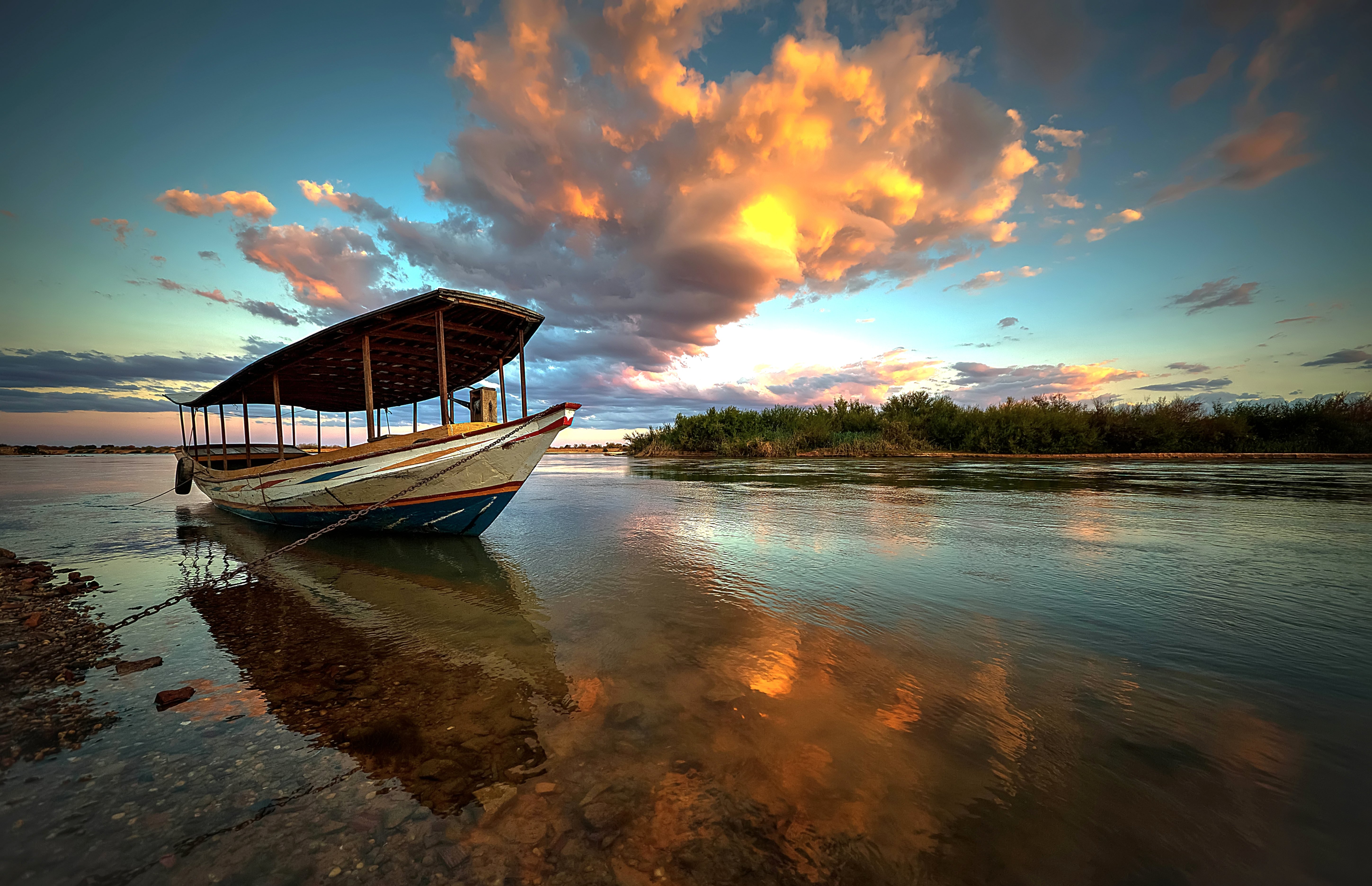 sky, Boats, Brazil, Rivers, Clouds, Rio, Sao, Francisco, Nature Wallpaper