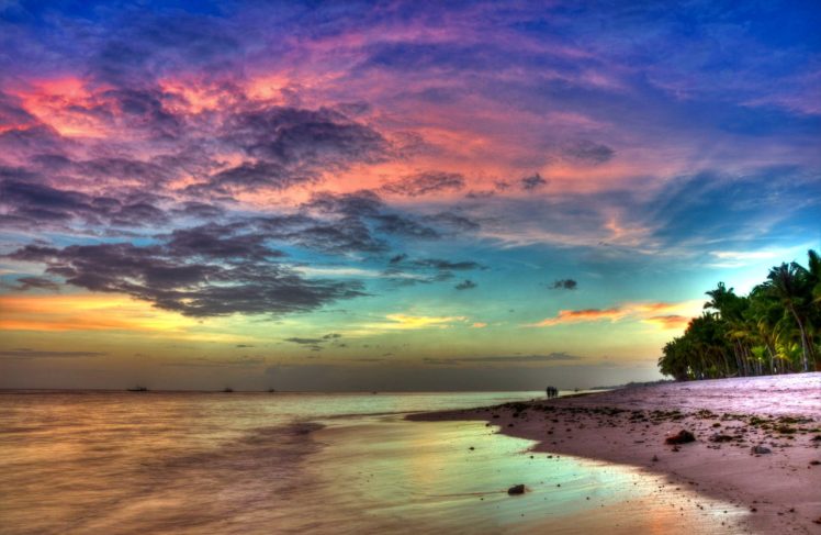 beach, Beauty, Sky, Sea, Ocean, Clouds, Tree HD Wallpaper Desktop Background