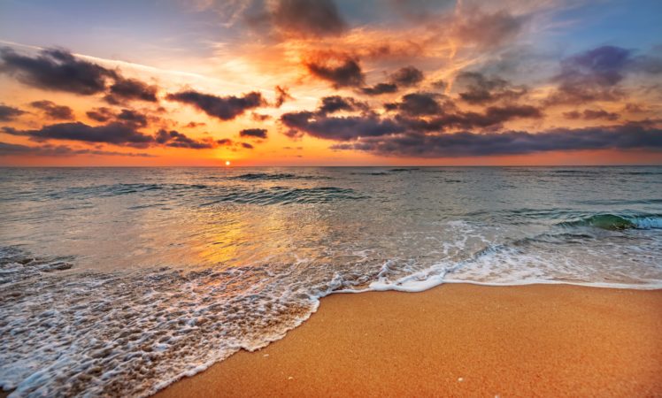coast, Sea, Ocean, Sky, Sunrises, And, Sunsets, Clouds, Nature HD Wallpaper Desktop Background