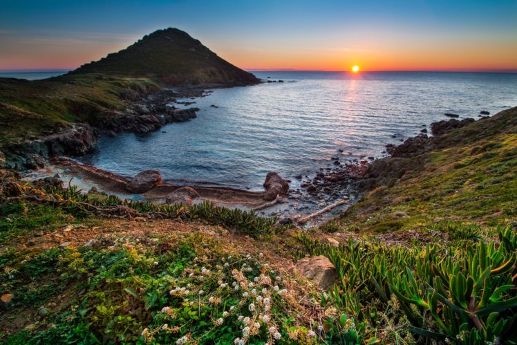 france, Coast, Sunrises, And, Sunsets, Scenery, Cove, Mediterraneo, Nature HD Wallpaper Desktop Background