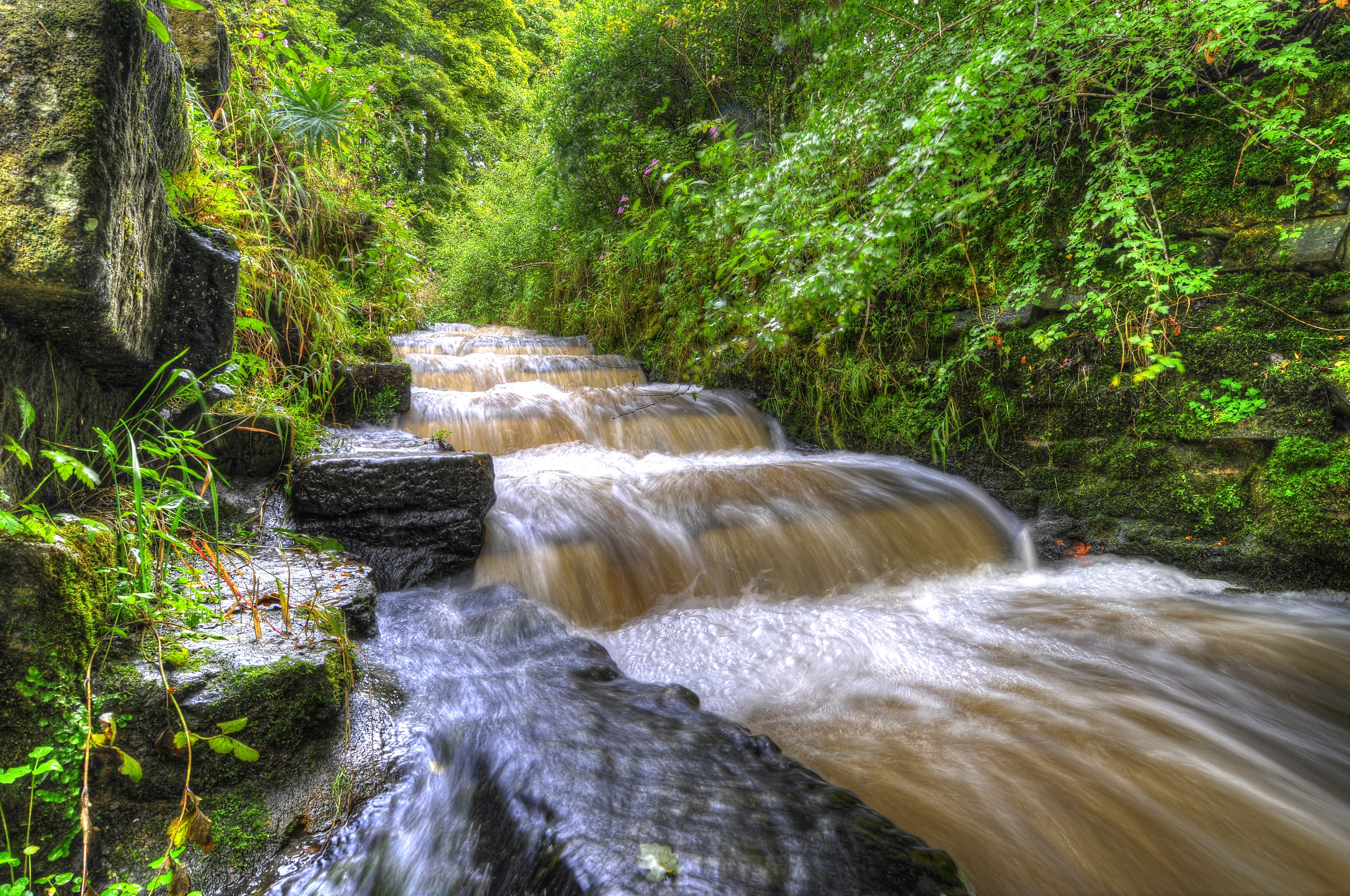 england, Parks, Waterfalls, Shrubs, Hdr, Yarrow, Valley, Park, Nature Wallpaper